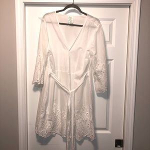 Forgotten Grace 3/4 sleeve long-line wrap blouse